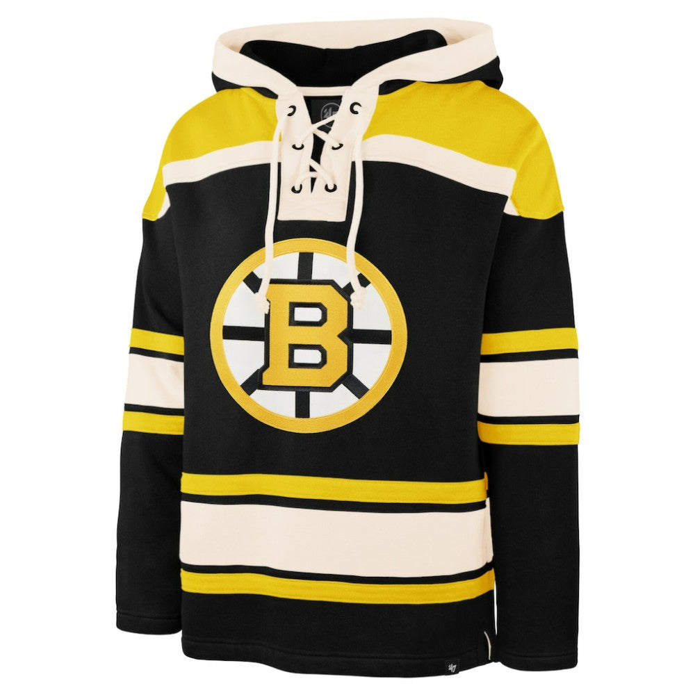 Jeremy Swayman Boston Bruins '47 Player Name & Number Lacer Hoodie Black