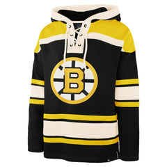 Jeremy Swayman Boston Bruins '47 Player Name & Number Lacer Hoodie Black