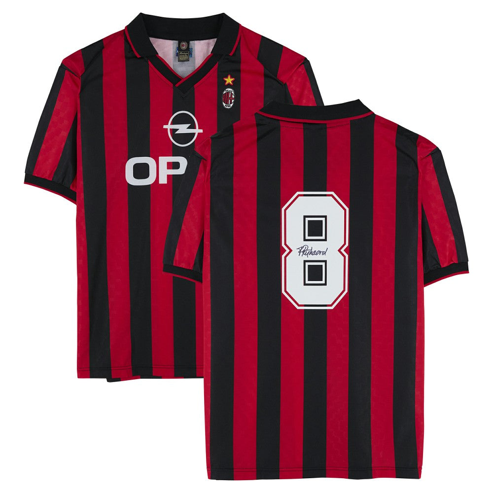 Frank Rijkaard AC Milan Autographed Red/Black Home Jerseys - Icons