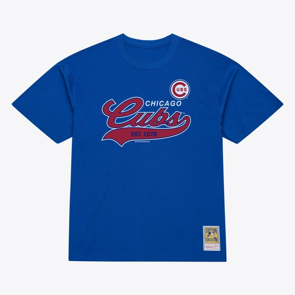 Chicago Cubs Mitchell & Ness Script Sweep Arch T-Shirt Clearance