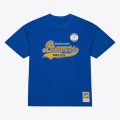 Milwaukee Brewers Mitchell & Ness Script Sweep Arch T-Shirt Clearance