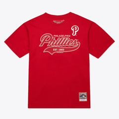 Philadelphia Phillies Mitchell & Ness Script Sweep Arch T-Shirt Sale