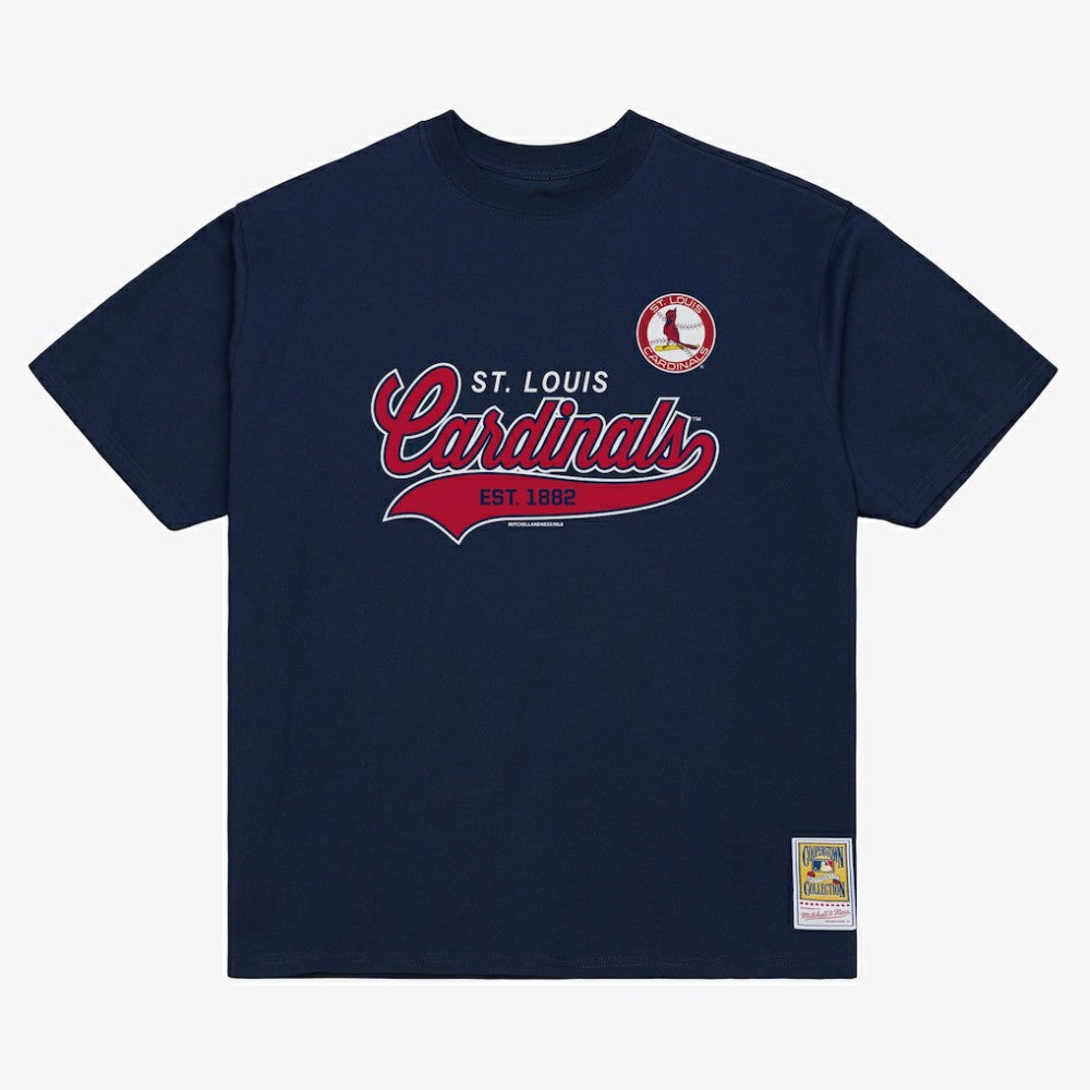 St. Louis Cardinals Mitchell & Ness Script Sweep Arch T-Shirt for sale