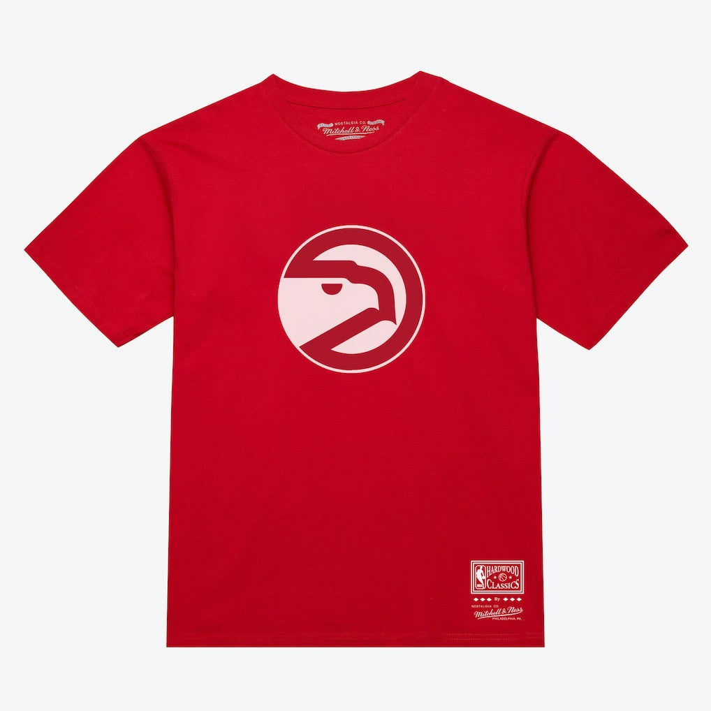 Mitchell & Ness - Atlanta Hawks Unisex Hardwood Classics Arch T-Shirt - Red