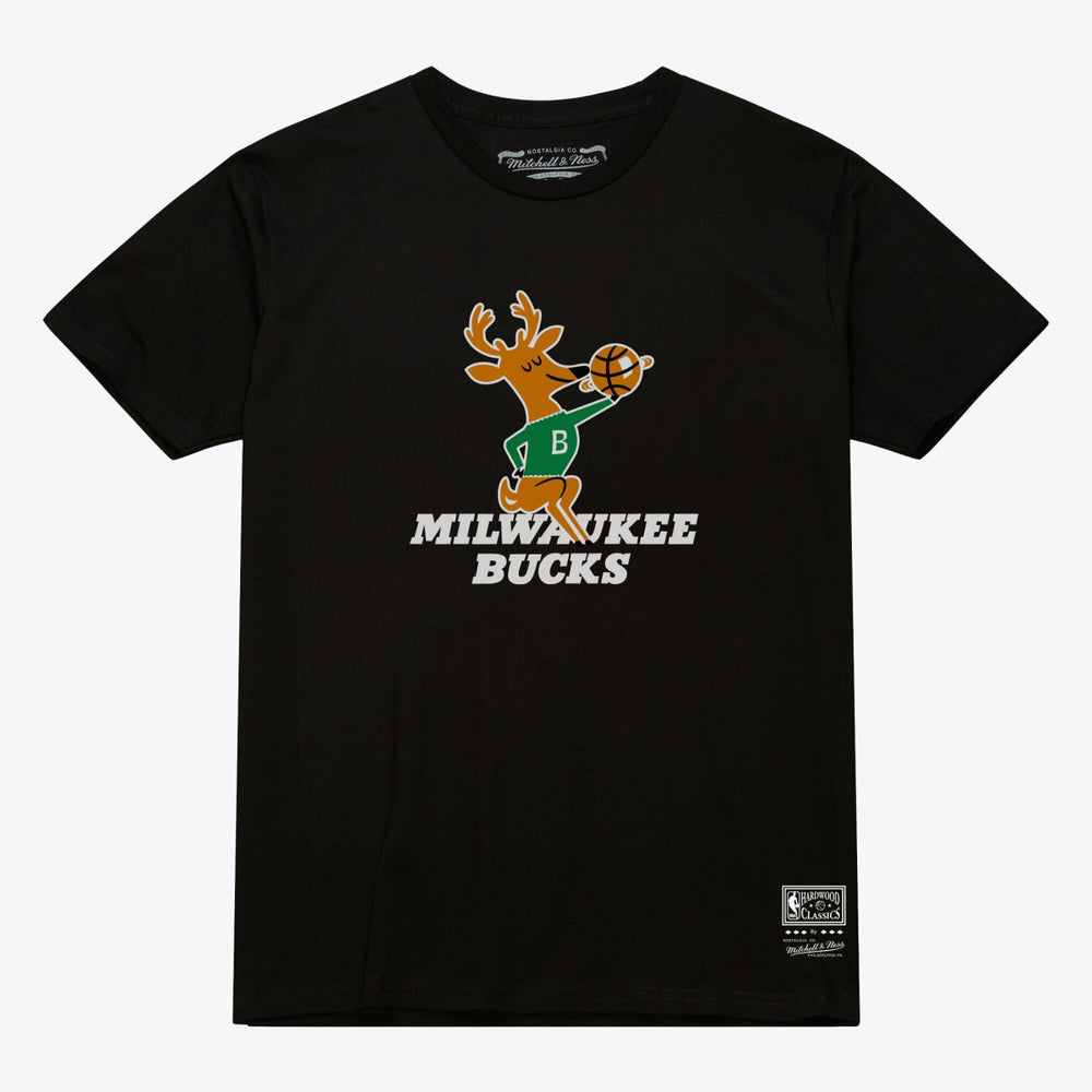 Mitchell & Ness - Milwaukee Bucks Unisex Hardwood Classics Arch T-Shirt - Black