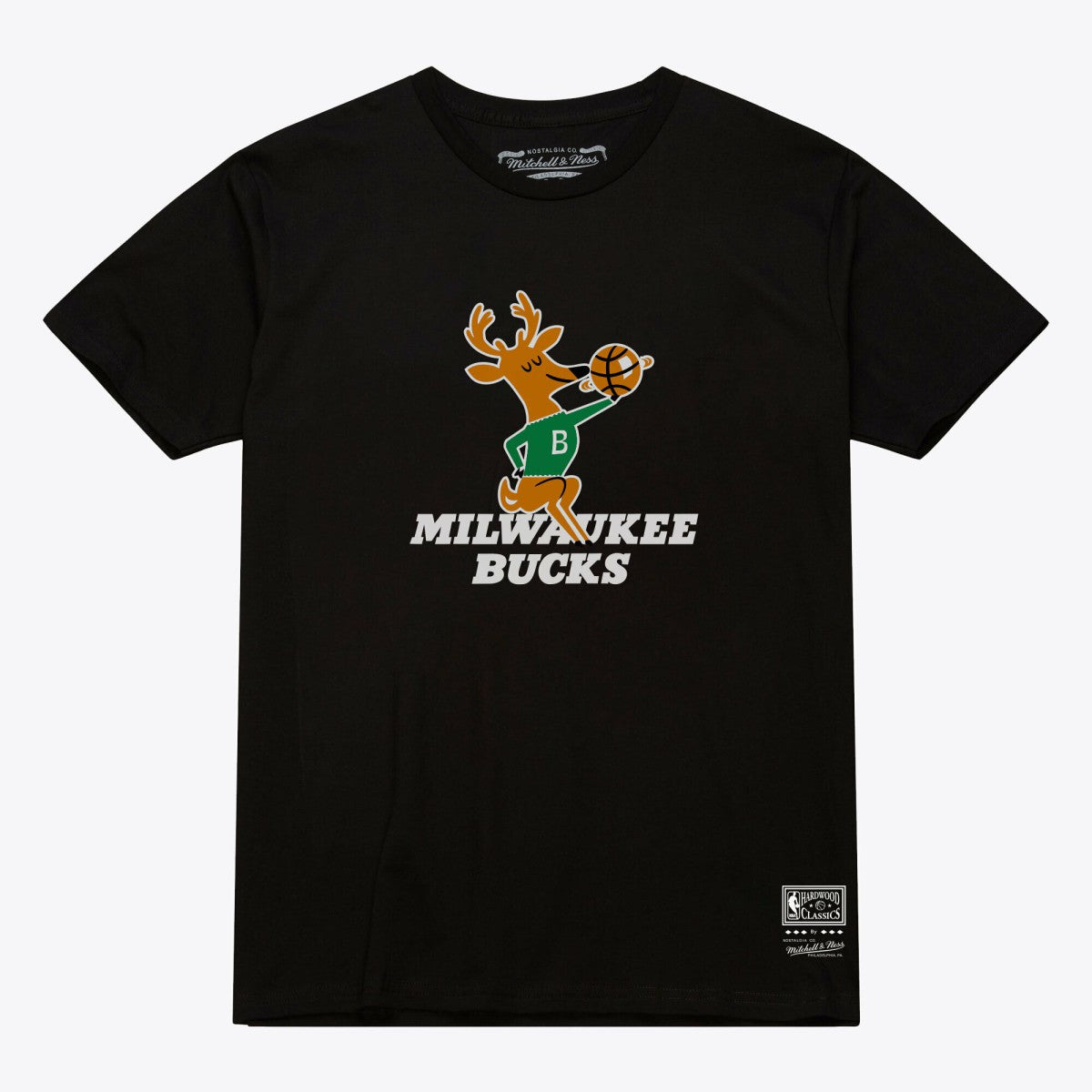 Mitchell & Ness - Milwaukee Bucks Unisex Hardwood Classics Arch T-Shirt - Black