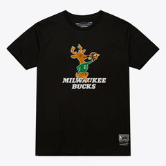 Mitchell & Ness - Milwaukee Bucks Unisex Hardwood Classics Arch T-Shirt - Black