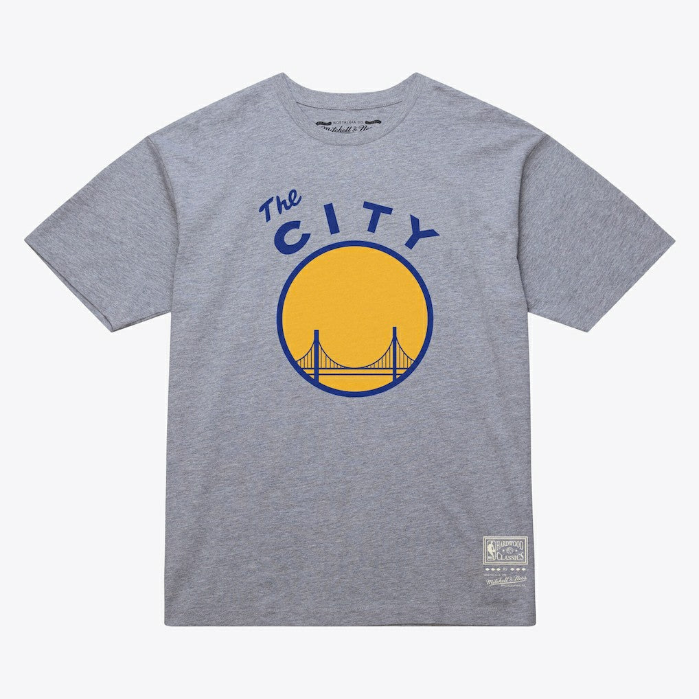 Mitchell & Ness - Golden State Warriors Unisex Hardwood Classics Arch T-Shirt - Heather Gray