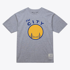 Mitchell & Ness - Golden State Warriors Unisex Hardwood Classics Arch T-Shirt - Heather Gray