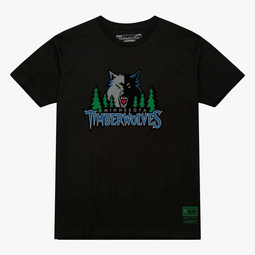 Mitchell & Ness - Minnesota Timberwolves Unisex Hardwood Classics Arch T-Shirt - Black