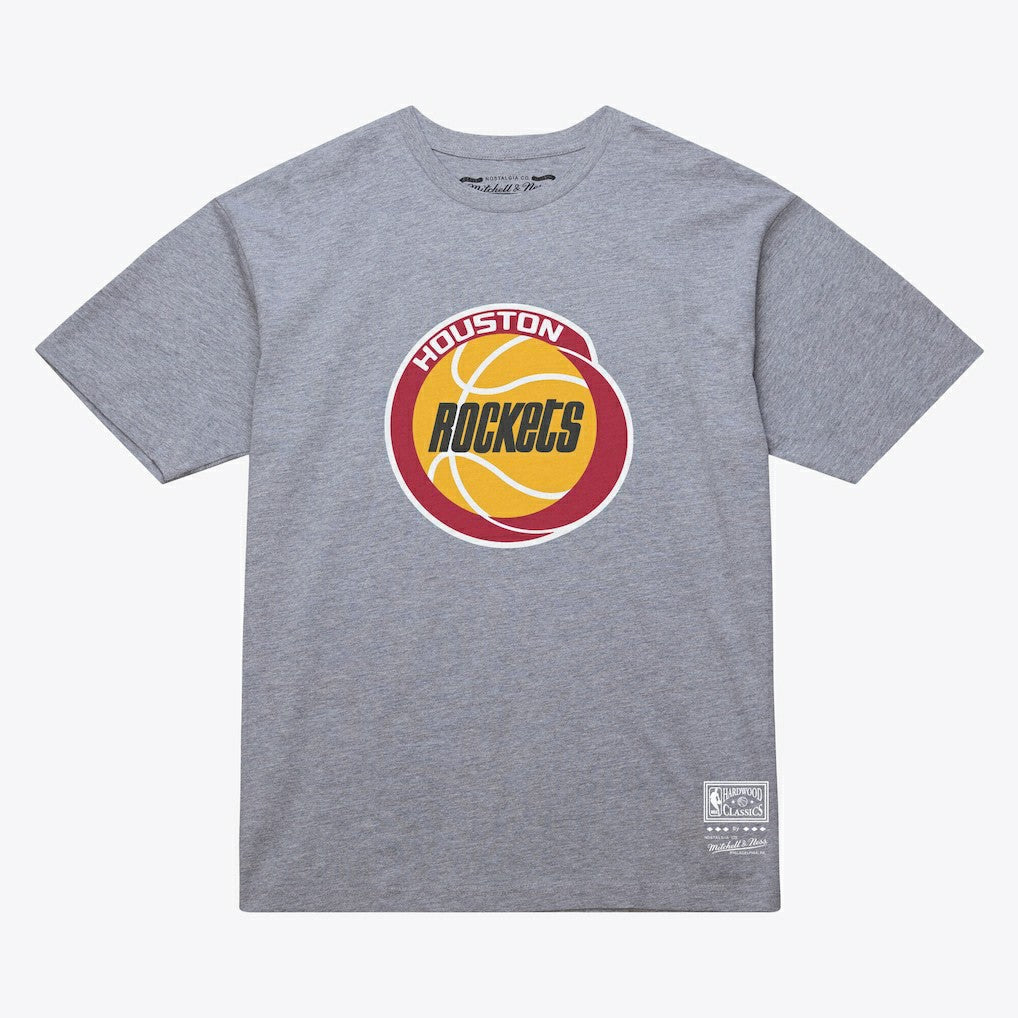 Mitchell & Ness - Houston Rockets Unisex Hardwood Classics Arch T-Shirt - Heather Gray