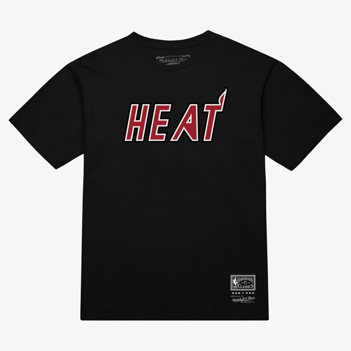 Mitchell & Ness - Miami Heat Unisex Wordmark T-Shirt - Black