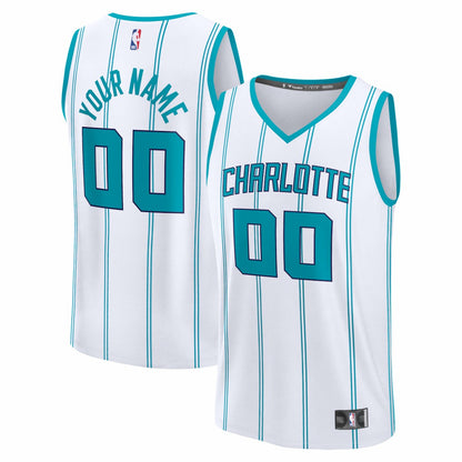 Charlotte Hornets Youth Fastbreak Custom Jersey - Association Edition - White | NBA Jerseys