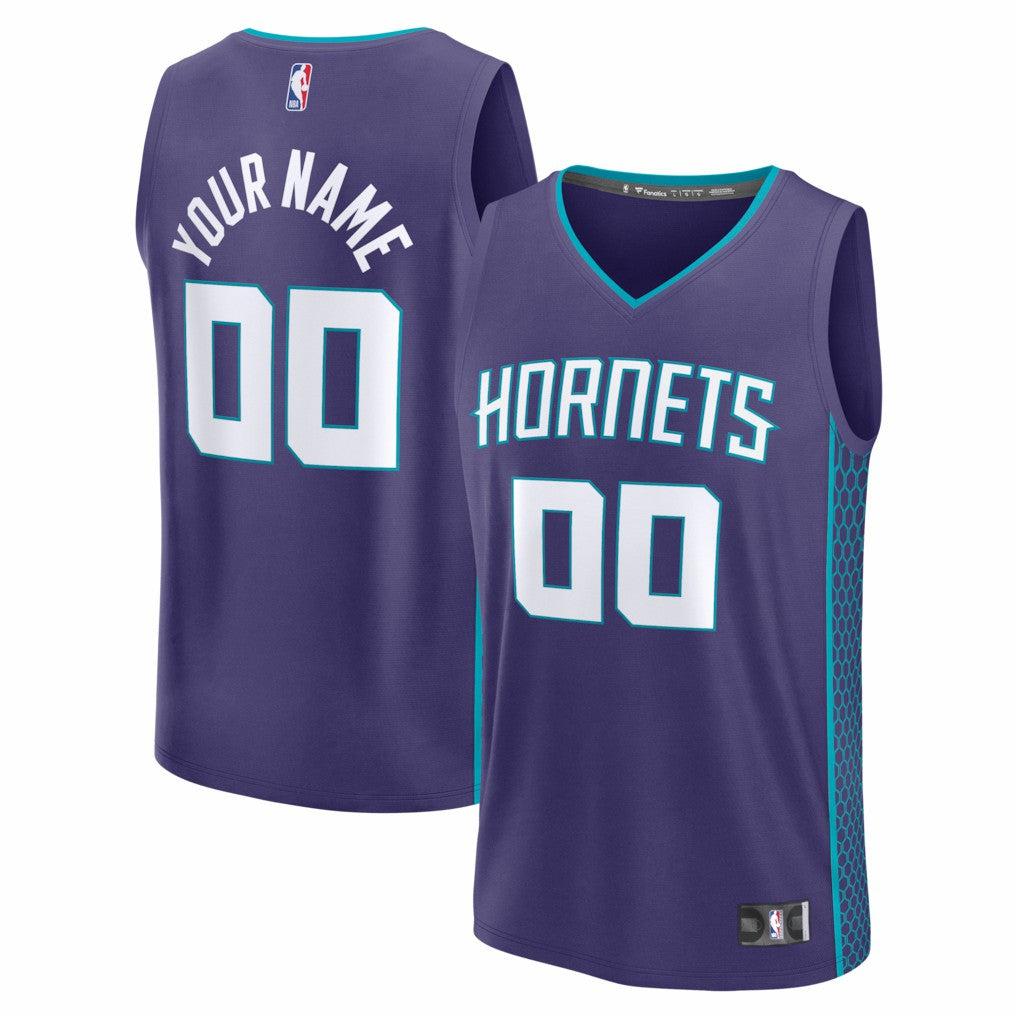 Fanatics - Charlotte Hornets Youth Fastbreak Custom Jersey - Statement Edition - Purple