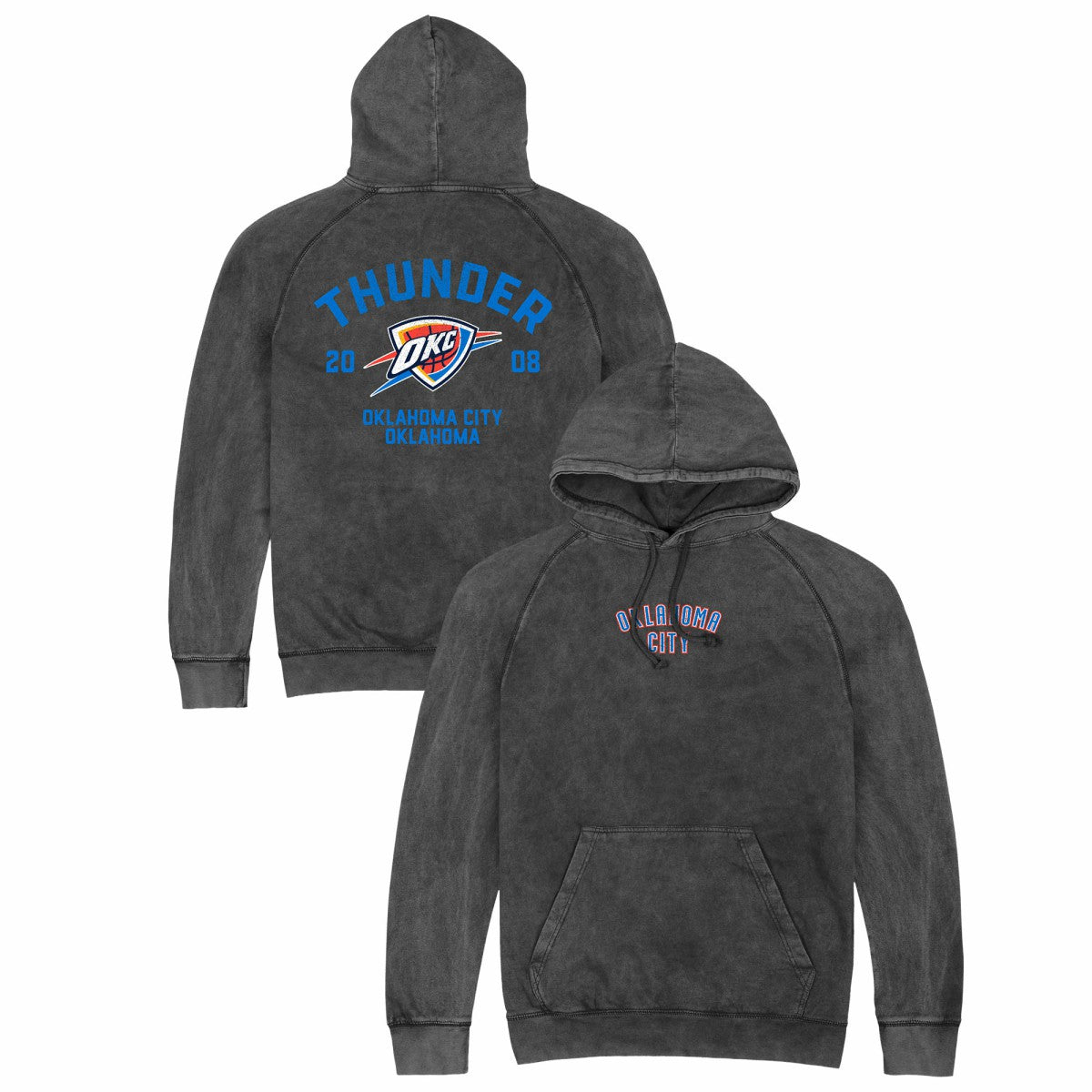NBA - Oklahoma City Thunder Stadium Essentials Unisex Get Back Vintage Raglan Hoodie - Black