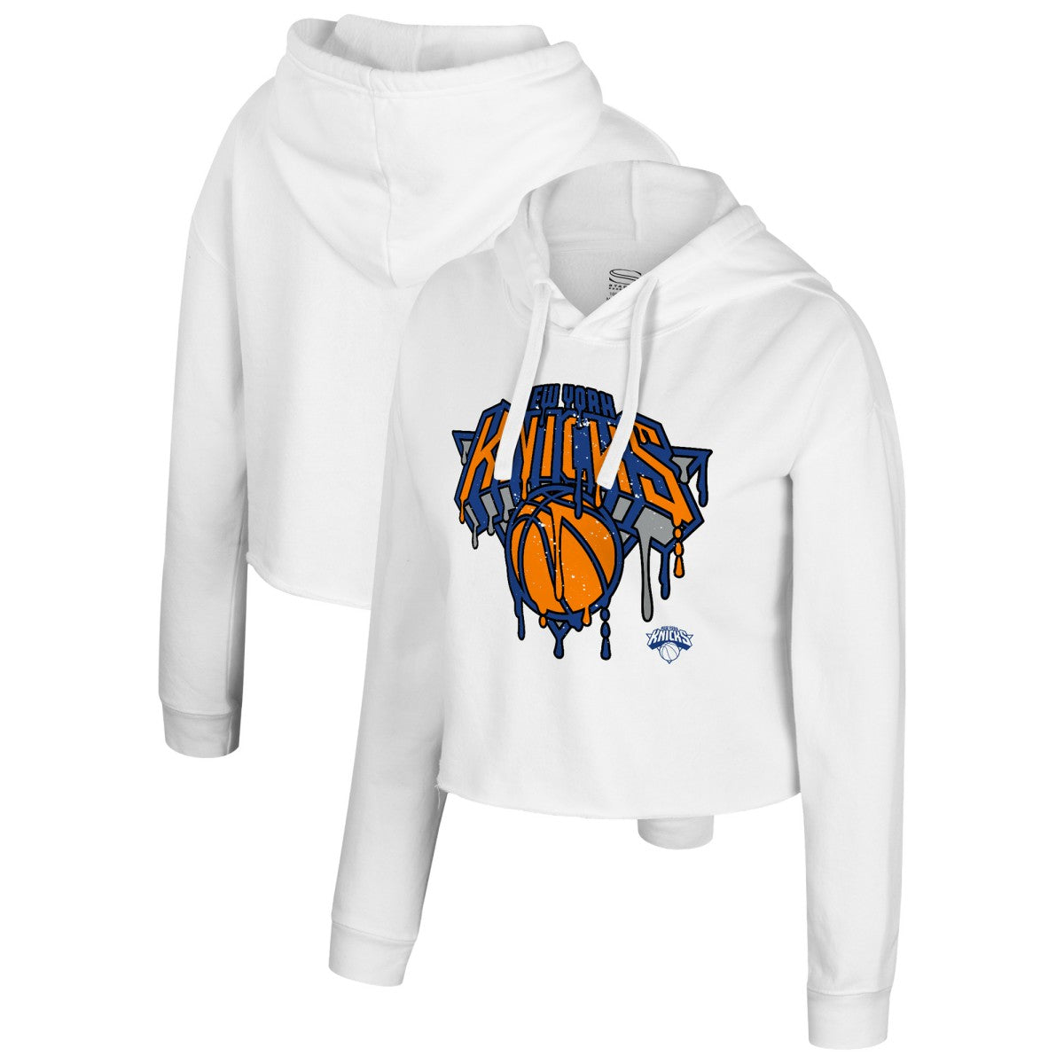 NBA - New York Knicks Stadium Essentials Women's Ice Cream Cropped Hoodie - White