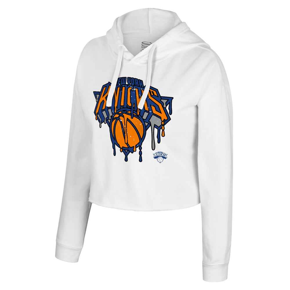 NBA - New York Knicks Stadium Essentials Women's Ice Cream Cropped Hoodie - White