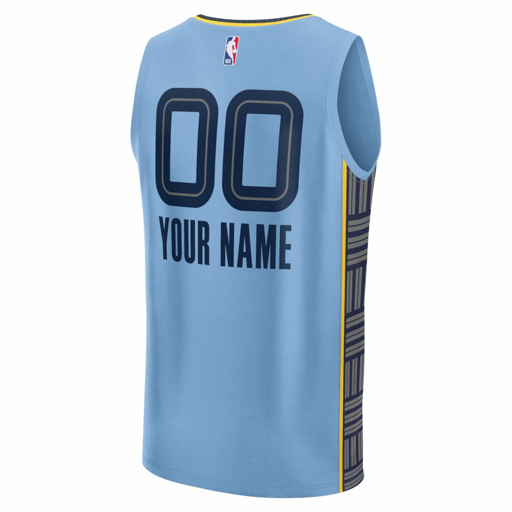 Fanatics - Memphis Grizzlies Youth Fastbreak Custom Jersey - Statement Edition - Light Blue