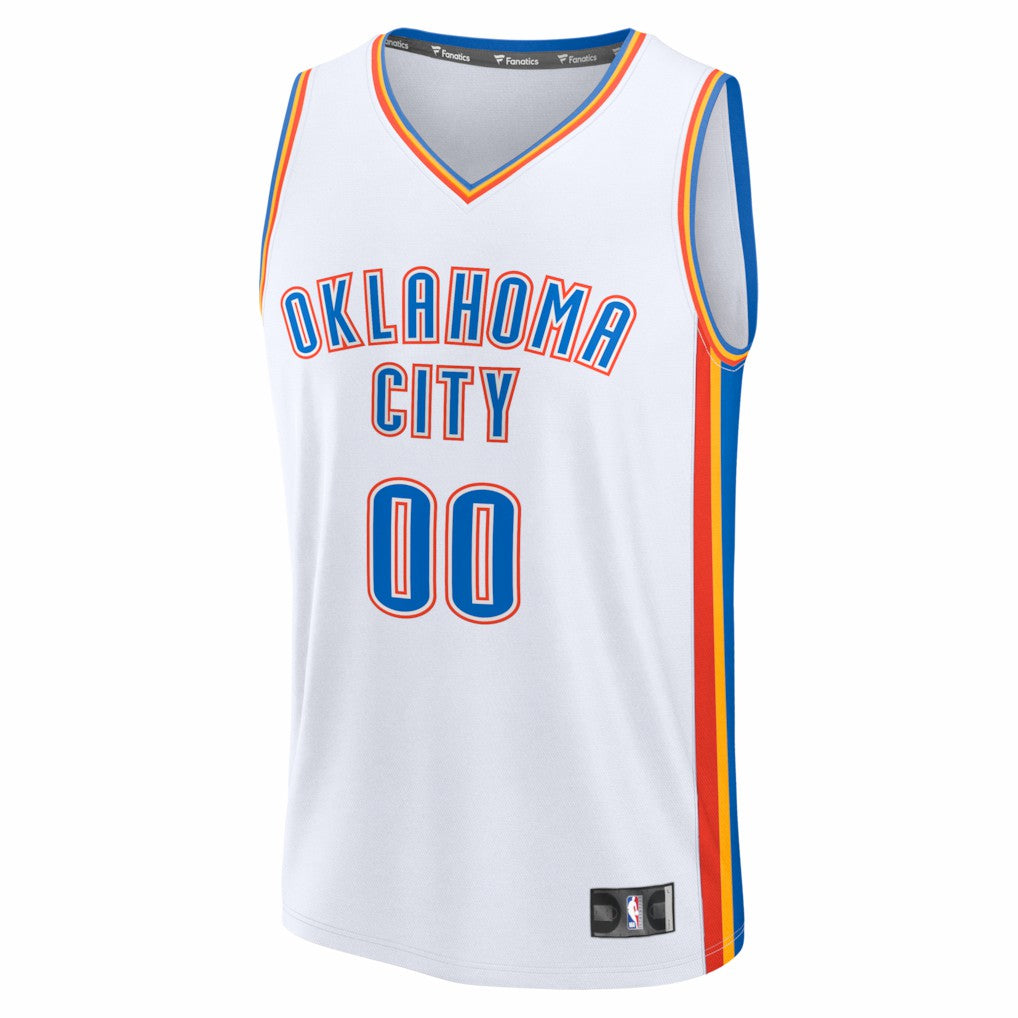 Oklahoma City Thunder Youth Fastbreak Custom Jersey - Association Edition - White | NBA Jerseys