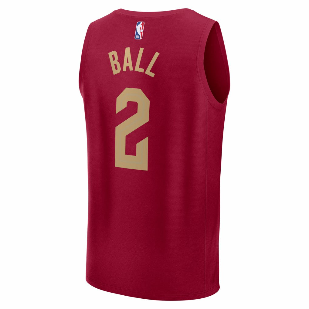 Fanatics - Lonzo Ball Cleveland Cavaliers Fast Break Replica Jersey - Wine - Icon Edition