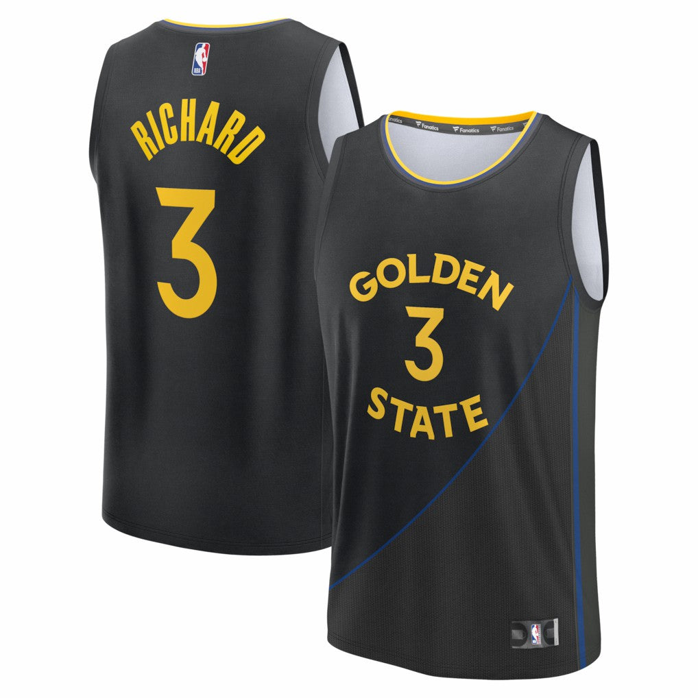 Fanatics - Will Richard Golden State Warriors Fast Break Replica Player Jersey - Statement Editi- Black