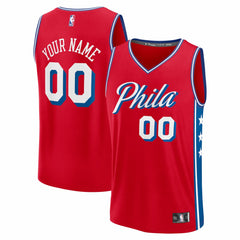 Fanatics - Philadelphia 76ers Fastbreak Custom Jersey - Statement Edition - Red