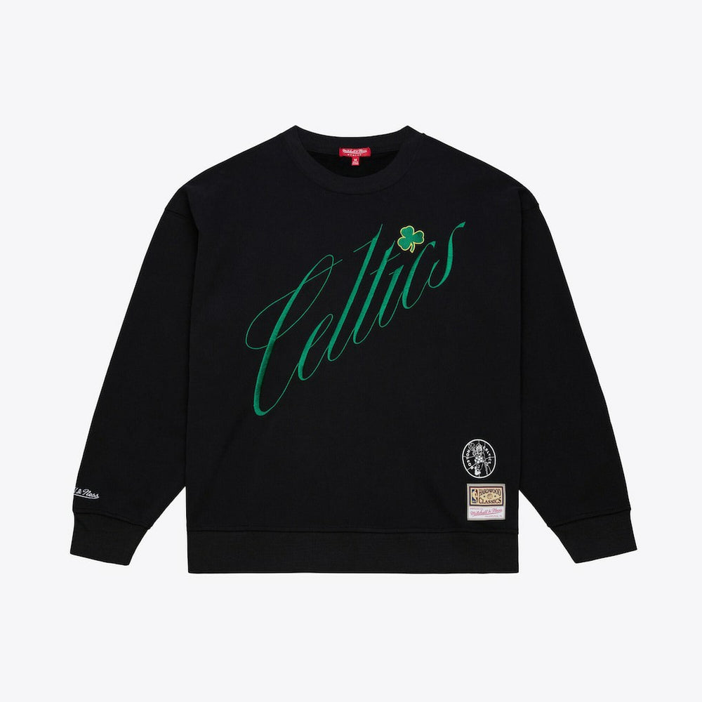 Mitchell & Ness - Boston Celtics Women's Hardwood Classics Script Lightweight Sweatshirt - Black