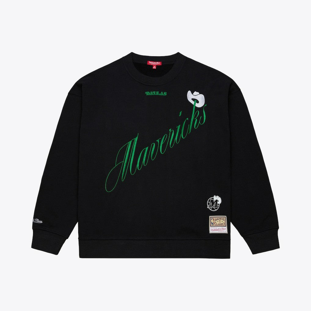 Mitchell & Ness - Dallas Mavericks Women's Hardwood Classics Script Lightweight Sweatshirt - Black