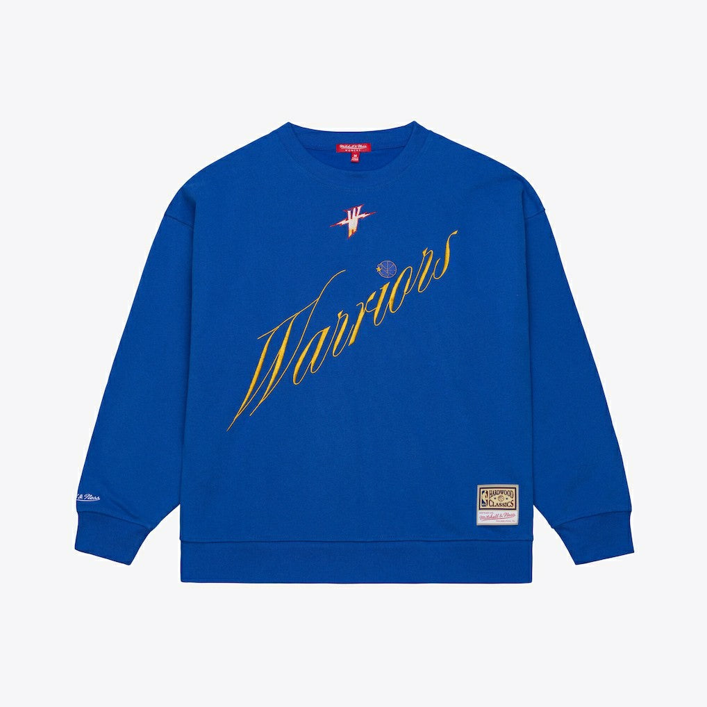 Mitchell & Ness - Golden State Warriors Women's Hardwood Classics Script Lightweight Sweatshirt - Royal