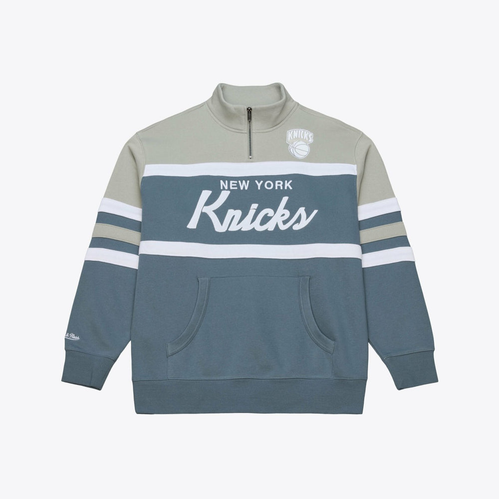Mitchell & Ness - New York Knicks Thunderstorm Head Coach Quarter-Zip Jacket - Blue