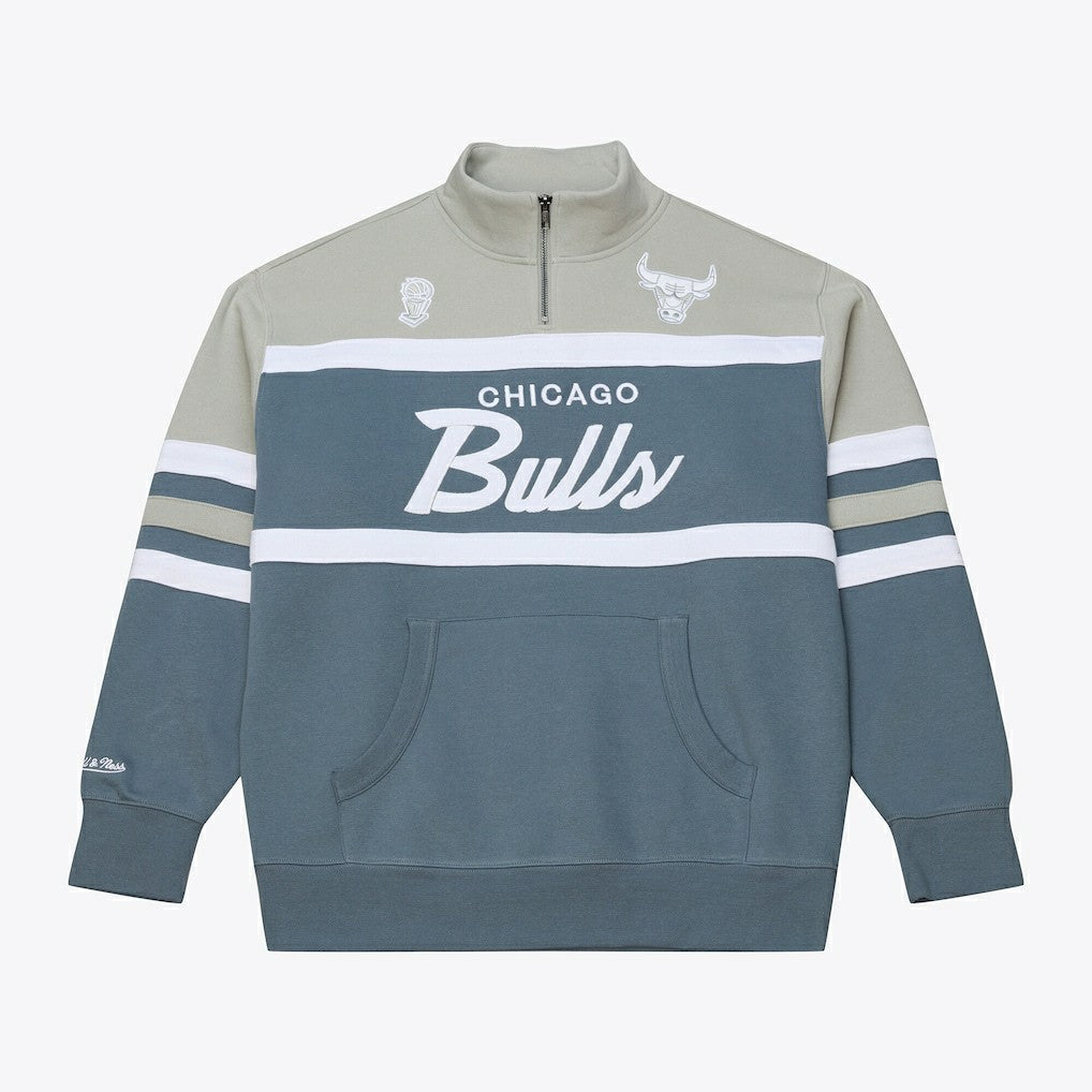 Mitchell & Ness - Chicago Bulls Thunderstorm Head Coach Quarter-Zip Jacket - Blue