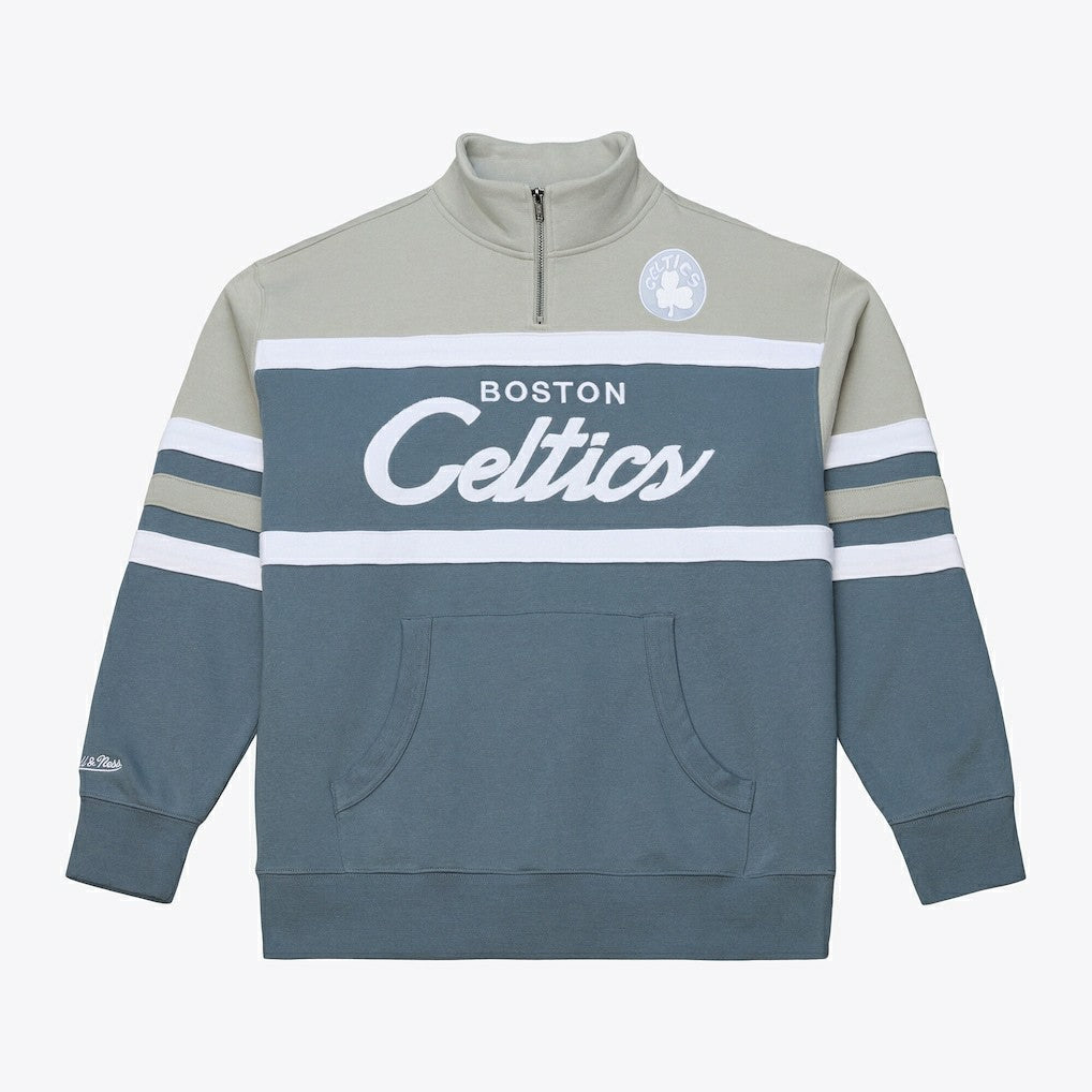 Mitchell & Ness - Boston Celtics Thunderstorm Head Coach Quarter-Zip Jacket - Blue