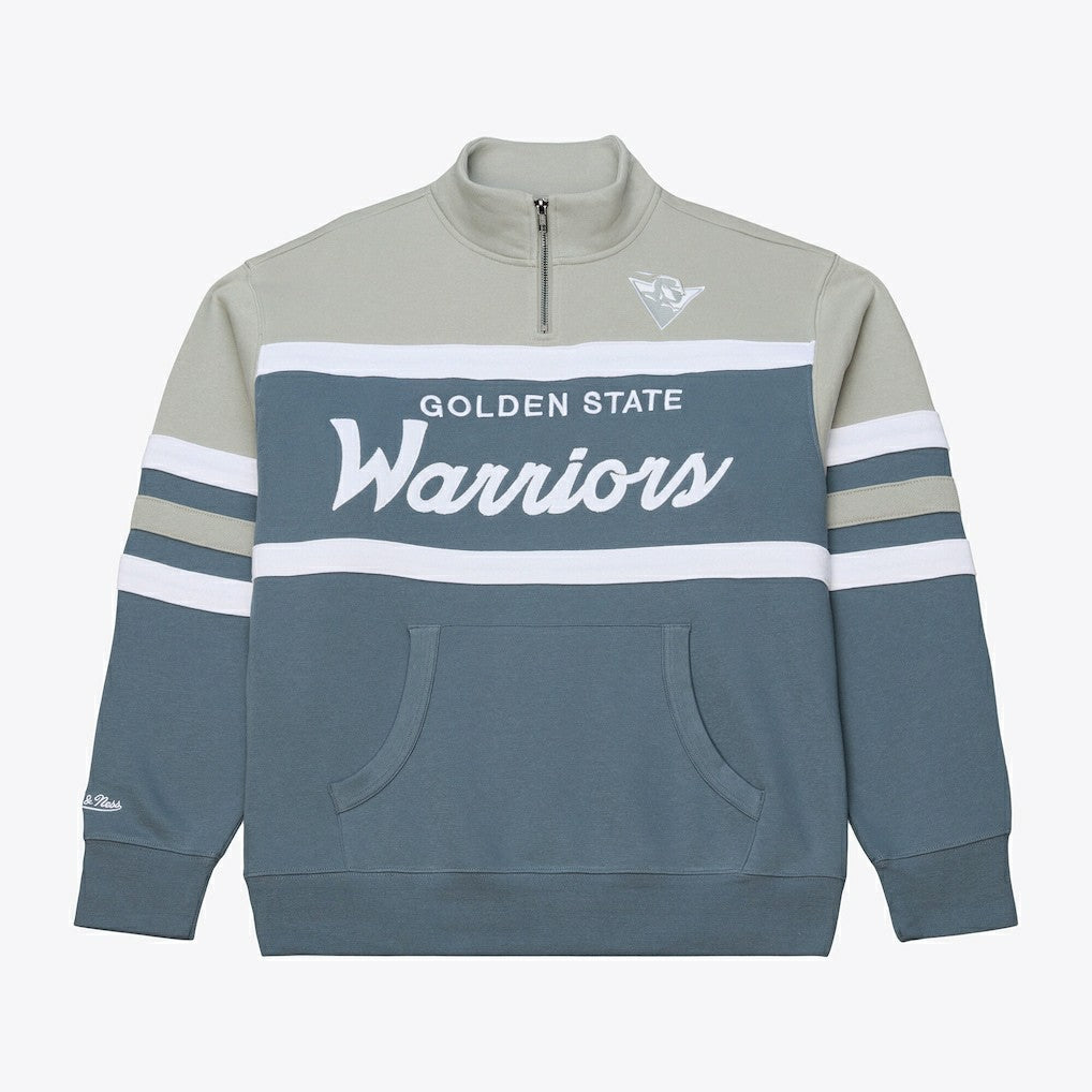 Mitchell & Ness - Golden State Warriors Thunderstorm Head Coach Quarter-Zip Jacket - Blue
