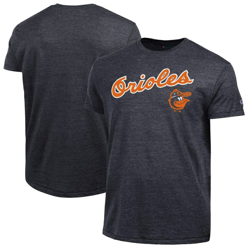 Baltimore Orioles Champion Cooperstown Wordmark Lockup Tri-Blend T-Shirt Sale