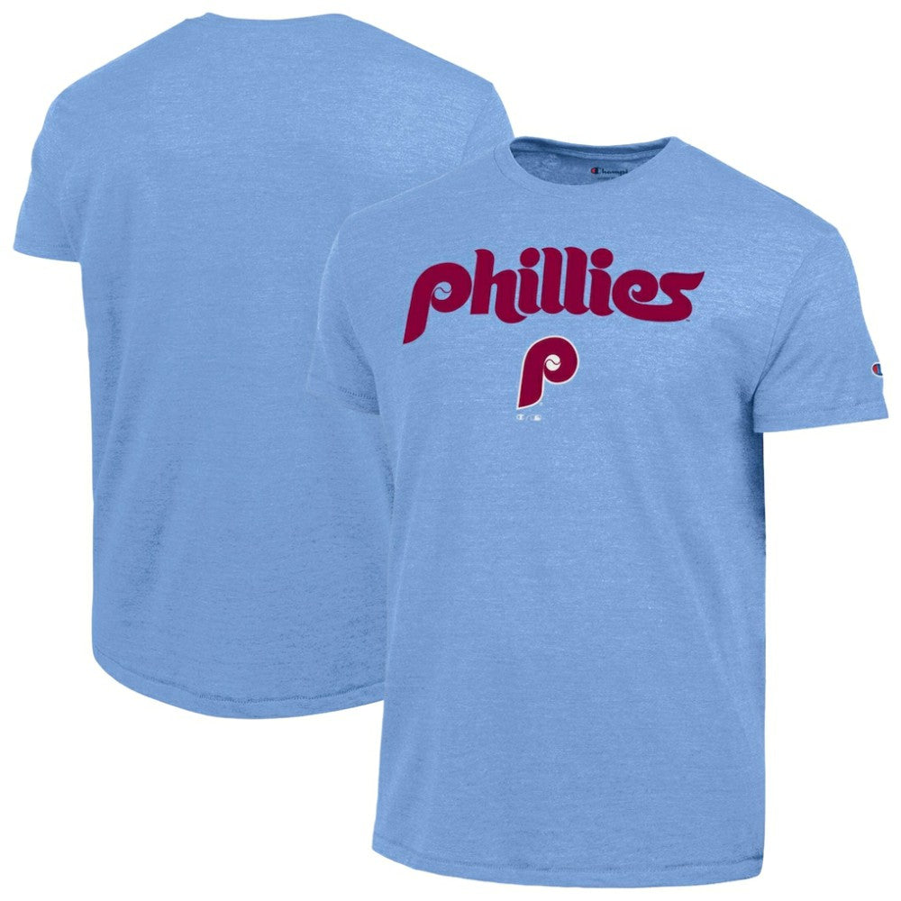 Philadelphia Phillies Champion Cooperstown Wordmark Lockup Tri-Blend T-Shirt for sale