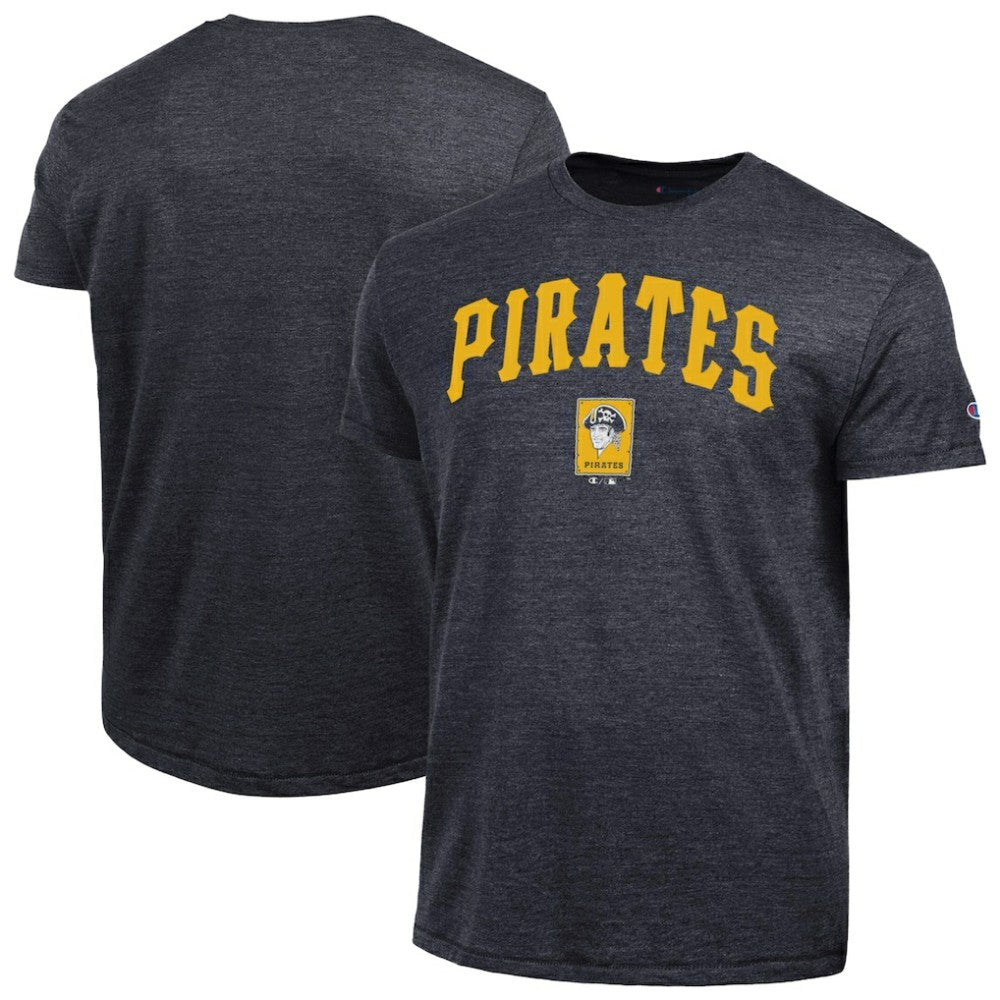 Pittsburgh Pirates Champion Cooperstown Wordmark Lockup Tri-Blend T-Shirt for sale