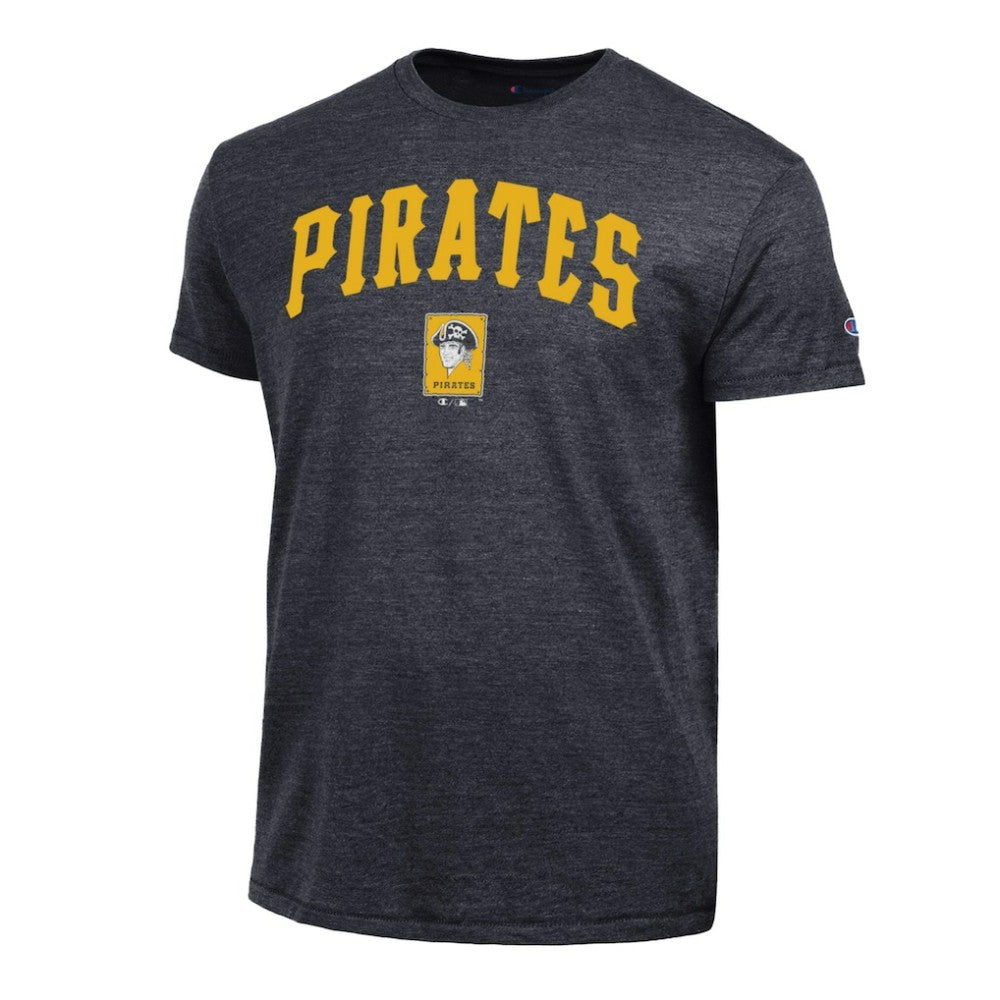 Pittsburgh Pirates Champion Cooperstown Wordmark Lockup Tri-Blend T-Shirt for sale