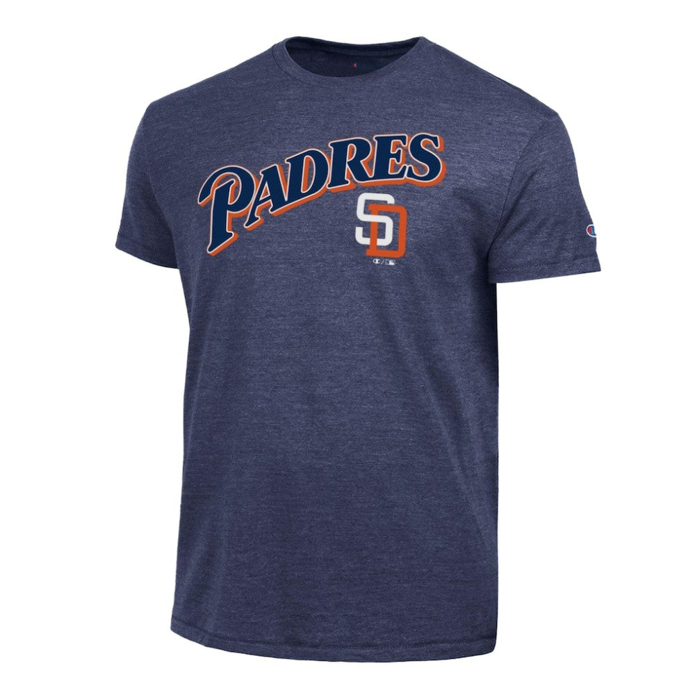 San Diego Padres Champion Cooperstown Wordmark Lockup Tri-Blend T-Shirt Near Me