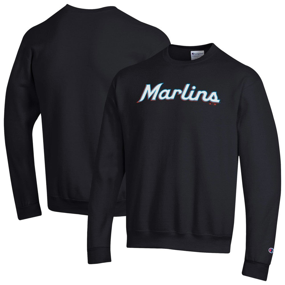 Miami Marlins Champion Powerblend Wordmark Sweatshirt discount