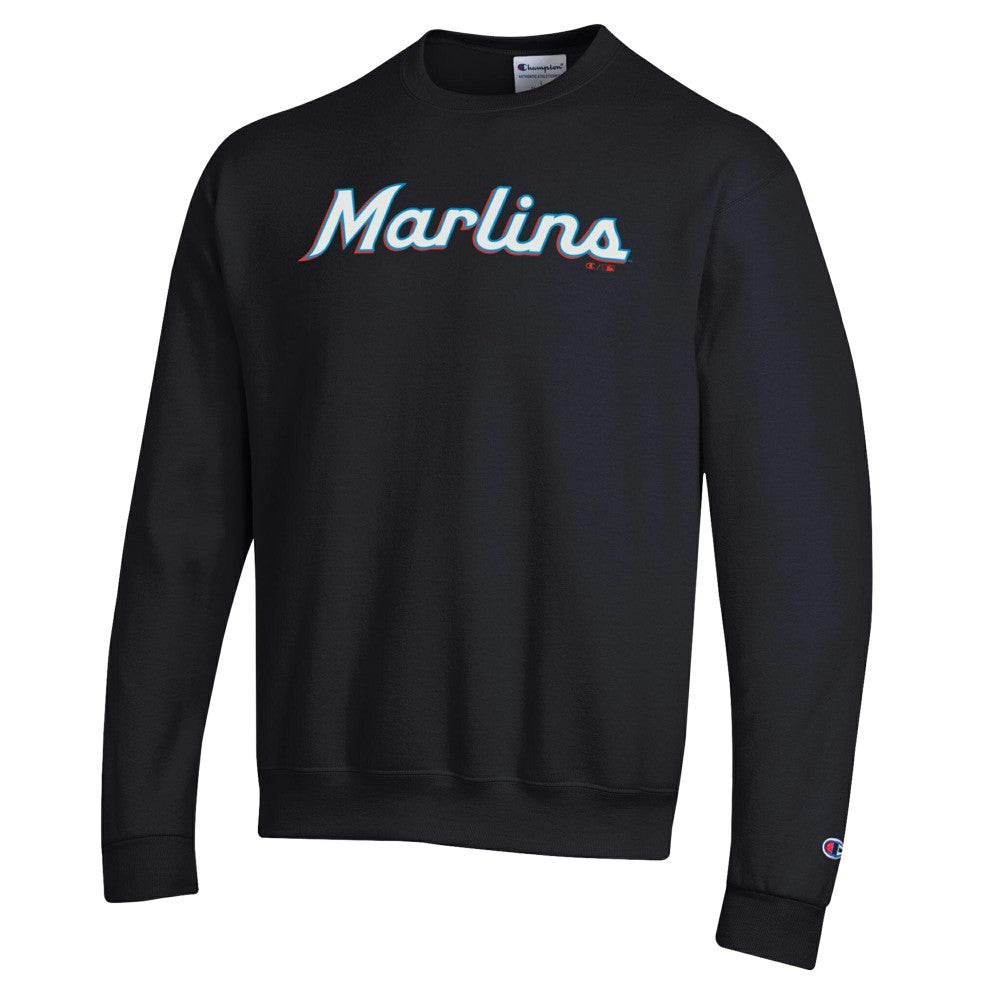 Miami Marlins Champion Powerblend Wordmark Sweatshirt discount