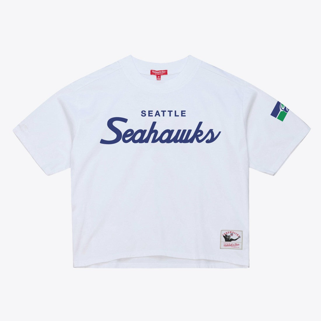 Seattle Seahawks Women's Head Coach Cropped T-Shirt White - Mitchell & Ness