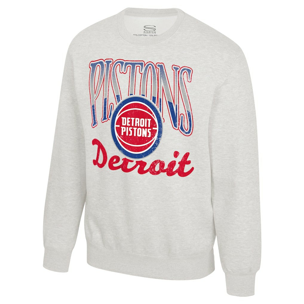 NBA - Detroit Pistons Stadium Essentials Unisex Sky High Fleece Sweatshirt - Oatmeal