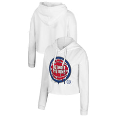 NBA - Detroit Pistons Stadium Essentials Women's Ice Cream Cropped Hoodie - White