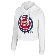 NBA - Detroit Pistons Stadium Essentials Women's Ice Cream Cropped Hoodie - White