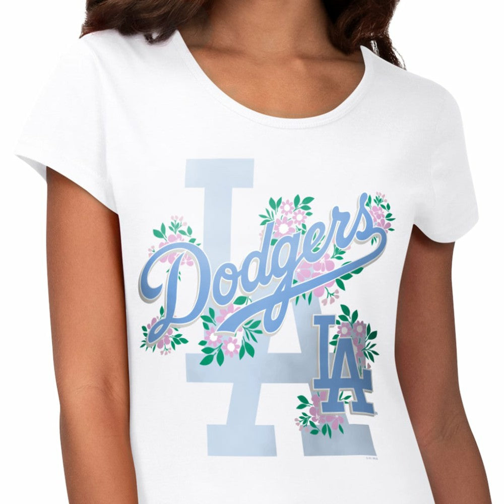 Los Angeles Dodgers G-III 4Her by Carl Banks Women's Floral Endzone T-Shirt for sale