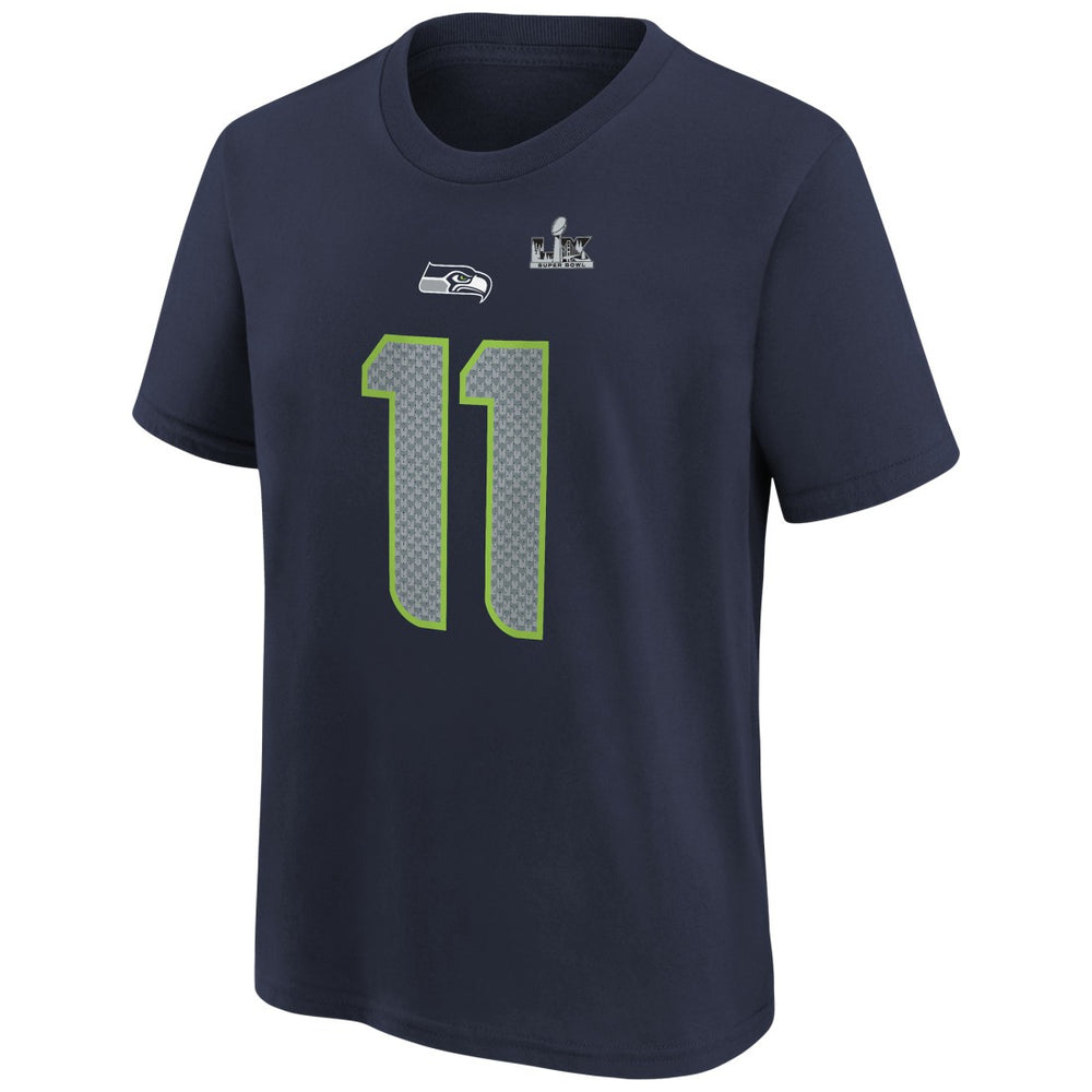 Jaxon Smith-Njigba Seattle Seahawks Youth Super Bowl LX Patch Name & Number T-Shirt College Navy - Nike