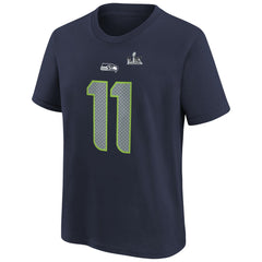 Jaxon Smith-Njigba Seattle Seahawks Youth Super Bowl LX Patch Name & Number T-Shirt College Navy - Nike