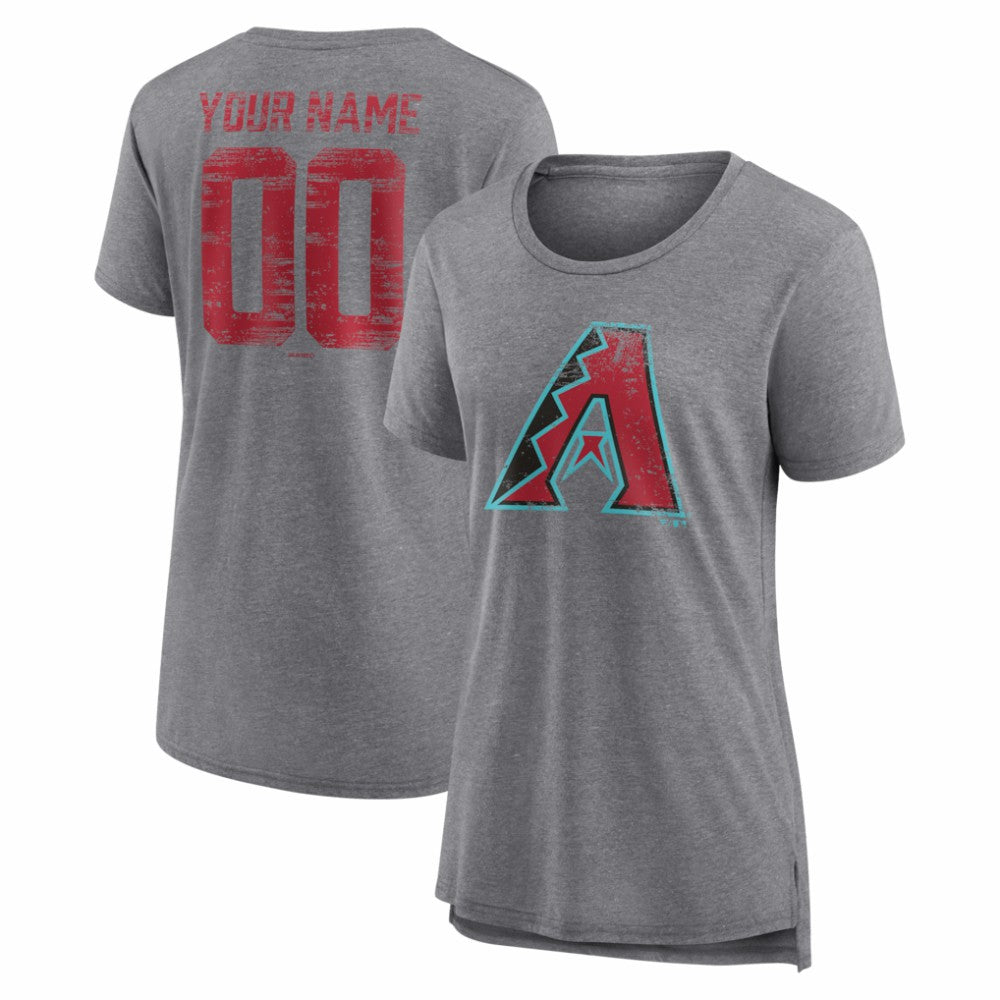 Arizona Diamondbacks Women's Heritage Personalized Any Name & Number Tri-Blend T-Shirt Sale