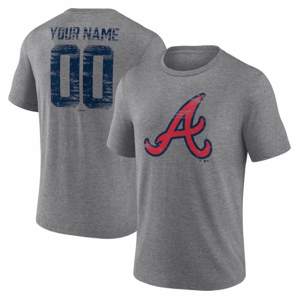 Atlanta Braves Heritage Personalized Any Name & Number Tri-Blend T-Shirt Near Me