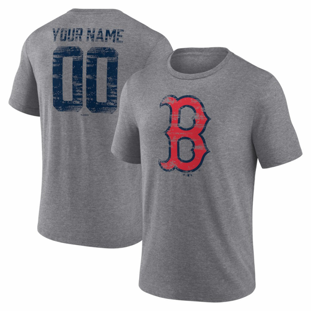 Boston Red Sox Heritage Personalized Any Name & Number Tri-Blend T-Shirt for sale